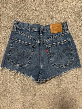 Women's High-Rise Denim Cutoff Shorts - Medium Blue